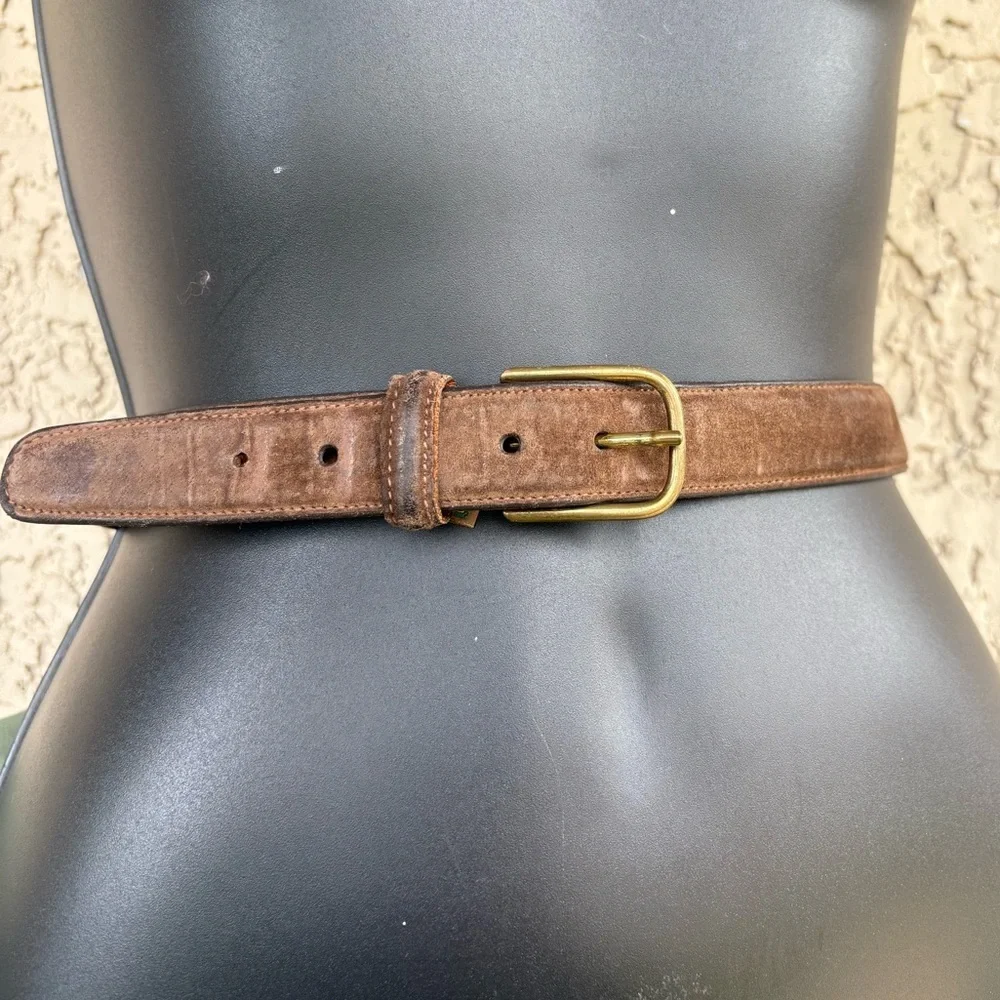 Trafalgar Brown Leather Belt with Brass Buckle sz 38 preloved no flaws - Picture 1 of 6